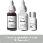 The Ordinary Sivilce ve Siyah Nokta Karşıtı Cilt Bakım Seti - Serum 30ml + Peeling 30ml + Toz Krem 5g