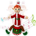 The Original Elf – Dans eden Noel Elf Bebek, Çocuklar için Şarkı Söyleyen ve Konuşan Oyuncak Elf, Sarkan Bacaklı Raf Bakıcısı, İdeal Noel Elf Süslemeleri ve Ağaç Tepesi, Noel Dekoru için Mükemmel