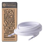 THE ORIGINAL STRETCHLACE | Elastik Ayakkabı Bağcıkları | Köpek Balığı Tankında Görüldüğü Gibi | Düz Esnek Ayakkabı Bağcığı, Beyaz, 30" Inches (77 cm)