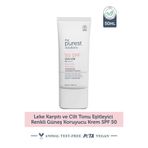 The Purest Solutions Vegan Leke Karşıtı Cilt Tonunu Eşitleyen Renkli Yüz Güneş Kremi 50 ml