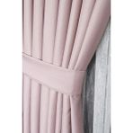 The Rose Keten Fon Perde, Pudra, Pano Fon, Sık Pile, Kuşaklı, Düz Renk, Tek Kanat - 110 x 235 cm