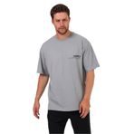 THE RULE Erkek Ice Gri Oversize Fit Bol Kesim Bisiklet Yaka%100 Pamuk Terrible Baskılı T-shirt Ice Gri S