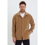The Rule Erkek Karamel Oversize Fit Gömlek Yaka Tüylenme Yapmayan Kışlık Rahat Polar Gömlek RF0312 - XL