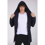 The Rule Erkek Lacivert Regular Fit Kapüşonlu Uzun Hırka RF0002 - S