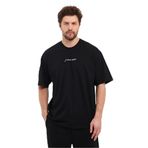 THE RULE Erkek Siyah Oversize Fit Bol Kesim Bisiklet Yaka%100 Pamuk Je Est Un Autre Baskılı T-Shirt Siyah XL