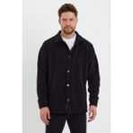 The Rule Erkek Siyah Oversize Fit Gömlek Yaka Tüylenme Yapmayan Kışlık Rahat Polar Gömlek RF0312