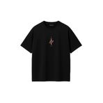 THE RULE Erkek Warden Baskılı Oversize%100 Pamuk Geniş Kesim Yumuşak Dokulu Bisiklet Yaka T-shirt Rf0509 Siyah L