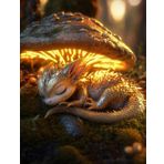 "The Sleeping Babay Dragon's Mossy Nest"100 Pages Wide Ruled Lined Composition Notebook Journal