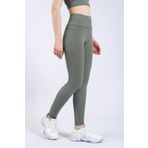 The Step Sports Kadın Çağla Yeşili Cepli Fitilli Yüksek Bel Spor Tayt 25