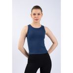 The Step Sports Kadın Indigo Mavi Fitilli Örme Atlet - Mavi İndigo