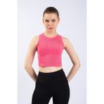 The Step Sports Kadın Pembe Fitilli Örme Crop Atlet