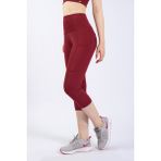 The Step Sports Snc Kadın Bordo Cepli Yüksek Bel Toparlayıcı, Kapri Yoga Tayt 19" - XL