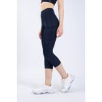The Step Sports Snc Kadın Lacivert Cepli Yüksek Bel Toparlayıcı, Kapri Yoga Tayt 19" - M