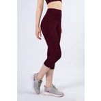 The Step Sports Snc Kadın Mürdüm Bordo Cepli Yüksek Bel Toparlayıcı, Kapri Yoga Tayt 19