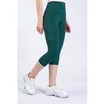 The Step Sports Snc Kadın Petrol Yeşili Cepli Yüksek Bel Toparlayıcı, Kapri Yoga Tayt 19