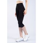 The Step Sports Snc Kadın Siyah Cepli Yüksek Bel Toparlayıcı, Kapri Yoga Tayt 19" - XL - Black - Siyah