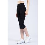 The Step Sports Snc Kadın Siyah Cepli Yüksek Bel Toparlayıcı, Kapri Yoga Tayt 19