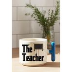The Teacher Baskılı Gotfather Esprili Öğretmene Hediyelik T Kulplu Latte Fincanı, QB1L2600-MV