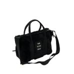 THE TOTE BAG Peluş Uzun Nubuk Kolon Askılı Kadın El ve Omuz Çantası Siyah