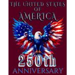 The United States of America 250th Anniversary Novelty Notebook - Patriotic Eagle Design Burgundy: 8.5" X 11" 140 Pages Wide Ruled Paperback