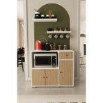 The Violett Kahve Köşesi 90 cm Çok Amaçlı Dolap Mikrodalga Set Altı Mutfak Dolabı Alt Dolap - Beyaz