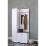 The Violett Modern Tasarımlı E1 Kalite Suntalam Portmanto – 8 Raflı, Geniş Depolama Alanlı, 90X33X177 cm Ev ve Antre Için - Beyaz