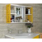 The Violett Remaks Terek Remaks Aynalı Banyo Dolabı Beyaz - Sarı