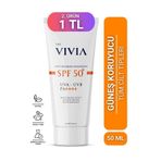 The Vivia Leke Karşıtı Yüksek Koruyucu Spf50 Yüz Güneş Kremi Tüm Cilt Tipleri 50 ml