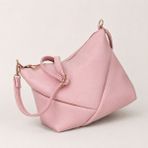 The Voguemaxima Fiarole Pembe Origami Formlu Büzgü Askılı Fermuarlı Astarlı Kadın Omuz Çantası - 22 x 13 cm