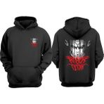 The Wert Anime Attack On Titan Tasarım Ön Arka Baskılı Normal Kalıp Siyah Sweatshirt - XL