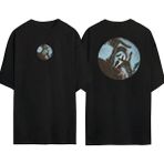 The Wert Çığlık Maskesi Ön Arka Baskılı Sıyah Oversize T-Shirt - Siyah