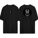 The Wert Kara Panter Ön Arka Baskılı Sıyah Oversize T-Shirt - Siyah
