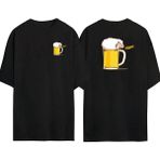 The Wert Koyun Beeeer Ön Arka Baskılı Sıyah Oversize T-Shirt - Siyah