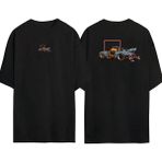 The Wert Porsche 911 ,heat Ön Arka Baskılı Sıyah Oversize T-Shirt - XL - Siyah
