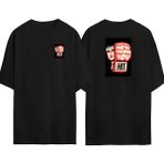 The Wert Rocky Balboa Hıt Ön Arka Baskılı Sıyah Oversize T-Shirt - Siyah