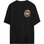 The Wert Simson Baskılı Siyah Oversize Tshirt - XL