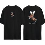 The Wert The Rebels Never Obey Ön Arka Baskılı Sıyah Oversize T-Shirt - M - Siyah