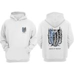 The Wert Unisex Atack On Titan Tasarım Ön Arka Baskılı Normal Kalıp Beyaz Sweatshirt - XL