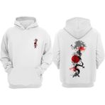 The Wert Unisex Minimalist Japon Agac Red Tasarım Ön Arka Baskılı Normal Kalıp Beyaz Sweatshirt - XL