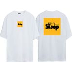 The Wert Unisex Sleep Simson Ön Arka Baskılı Beyaz Oversize T-Shirt