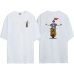 The Wert Unisex Utamakan Fungsi Ön Arka Baskılı Beyaz Oversize T-Shirt