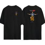 The Wert Utamakan Fungsi Ön Arka Baskılı Sıyah Oversize T-Shirt - XL - Siyah