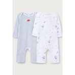 The White Company Organik Pamuklu Hazine Adası Desenli Bebek Uyku Tulumu 2'li Set - Beyaz - Mavi - 1 - 1,5 Yaş