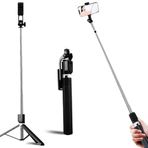 The Wlue 3'ü 1 Arada Bluetooth Tripod Selfie Çubuğu, 170 cm Uzunluk, Ayaklı Stand, Kablosuz Kumanda