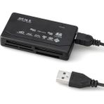 The Wlue 6in1 Siyah Kart Okuyucu - SD, Micro SD, TF, CF, XD, MS Pro - Hızlı Veri Aktarımı ve Çoklu Kart Desteği