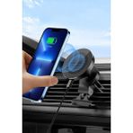 The Wlue Kablosuz 15W Şarj Magnetic Araç Içi Havalandırma Telefon Tutucu Magsafe Uyumlu - Siyah