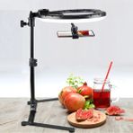 The Wlue Masaüstü 10 inç 26 cm LED Işıklı Ürün Takı Yemek Çekim Standı Tiktok Youtuber Selfie Işığı - Siyah