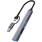 The Wlue USB 3.0 Çok Portlu Kart Okuyucu, Type-C ve USB Dönüştürücü, SD/TF Kart Desteği, 5Gbps Veri Aktarımı,