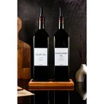 TheBRo 1litre Ahşap Stantlı Yağ Yeşili White Serisi Zeytinyağı Şişesi Ayçiçek Yağı Şişesi Set
