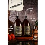 TheBRo 1lt Amber Renkli Green Vintage Yağdanlık 2'li Set Zeytinyağı Sıvıyağ Şişesi Vintage Yağlık